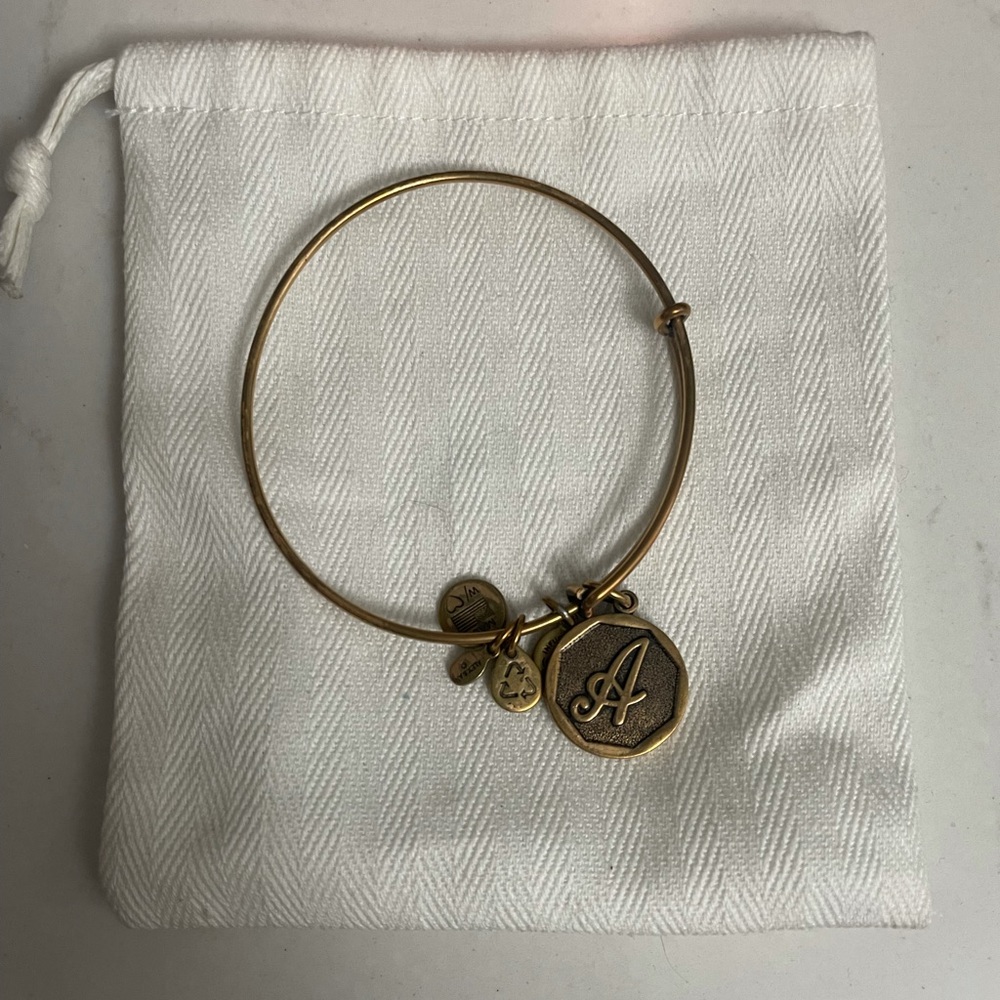 Alex and Ani Letter Bracelet Gold